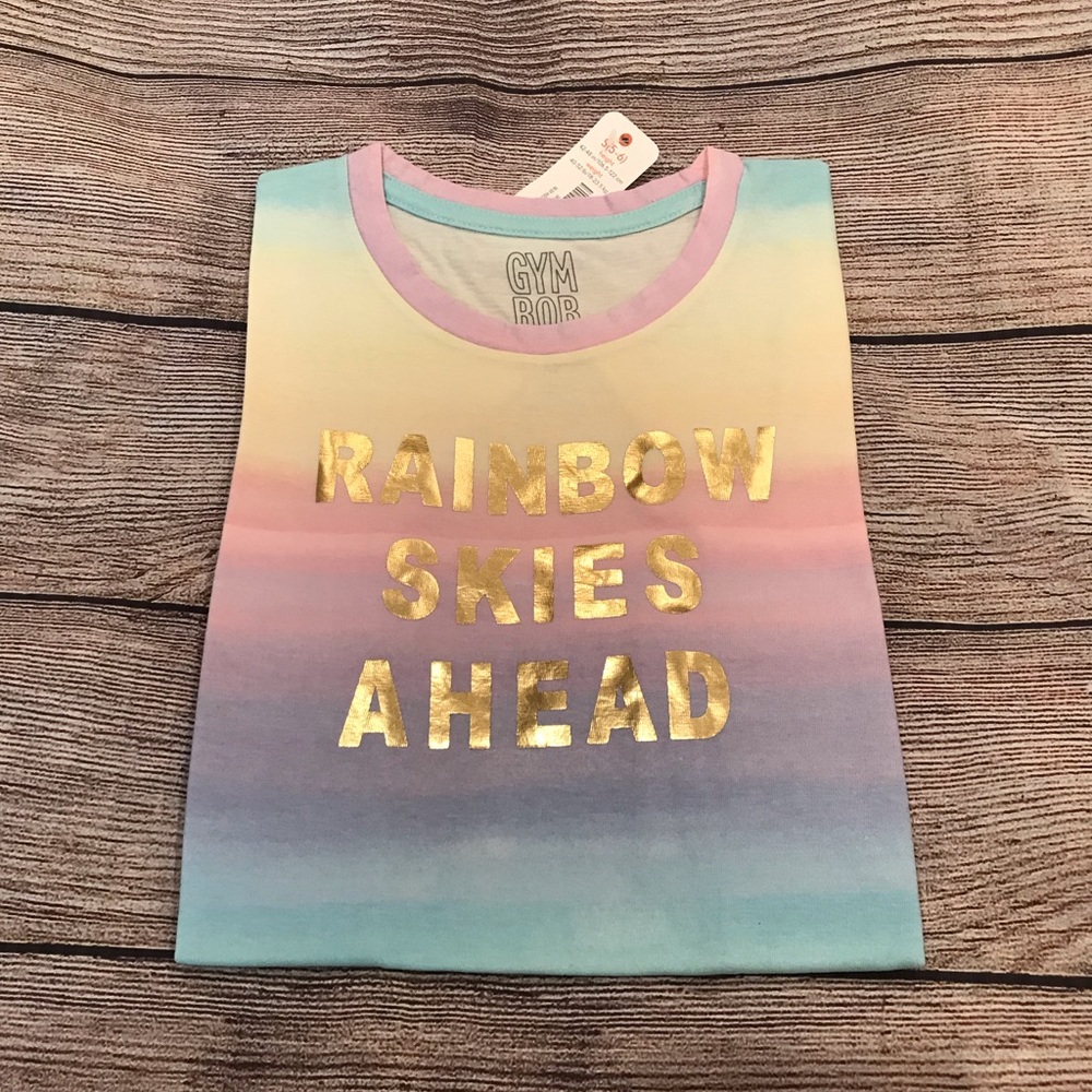 🌈 Gymboree xS M Girl’s T-Shirt Rainbow Skies